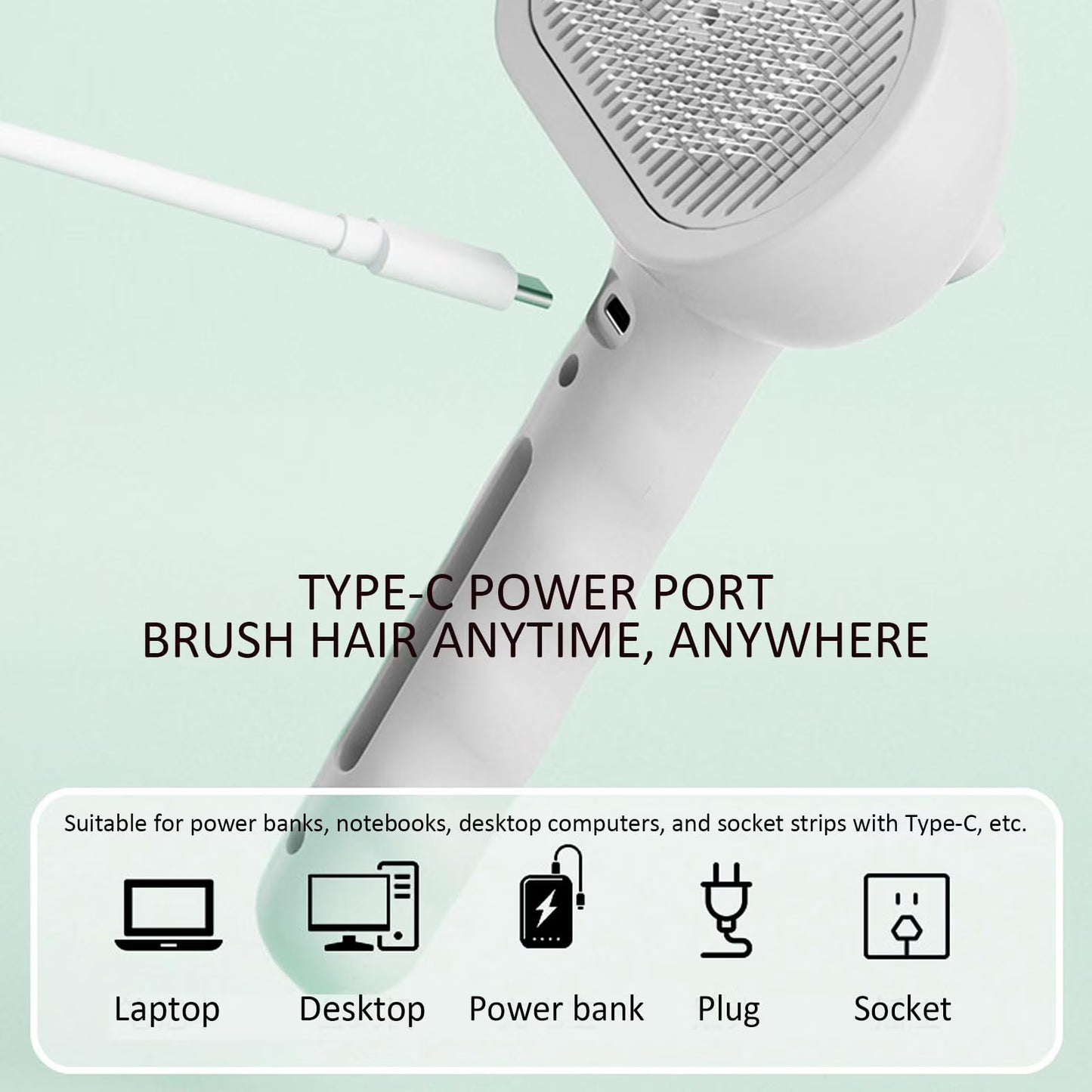 Fresh Fur Shower Brush 3 in 1 Self-Cleaning Spray Hair Removal Comb, Help Purify Bath Water, Reduce Hair Loss, Suitable for All Hair Types