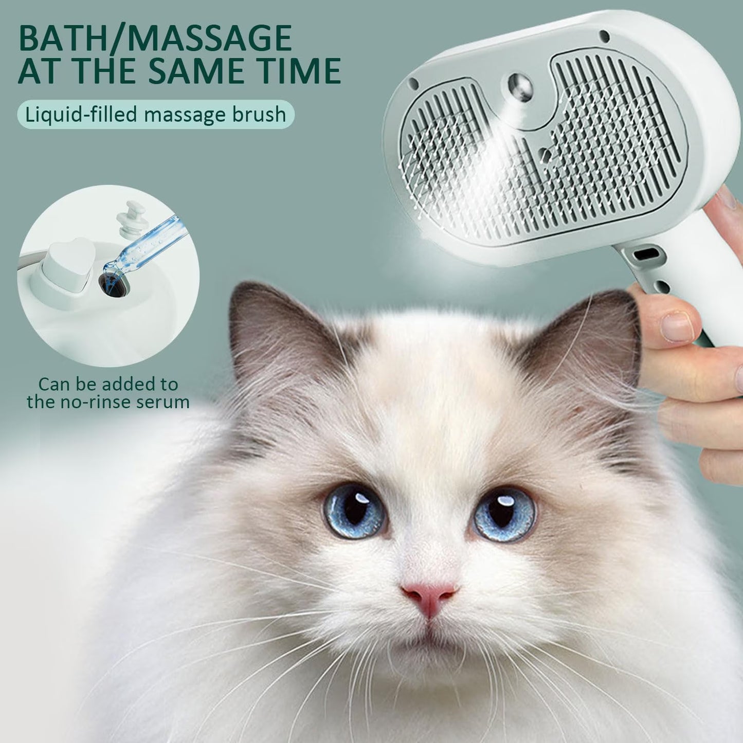 Fresh Fur Shower Brush 3 in 1 Self-Cleaning Spray Hair Removal Comb, Help Purify Bath Water, Reduce Hair Loss, Suitable for All Hair Types
